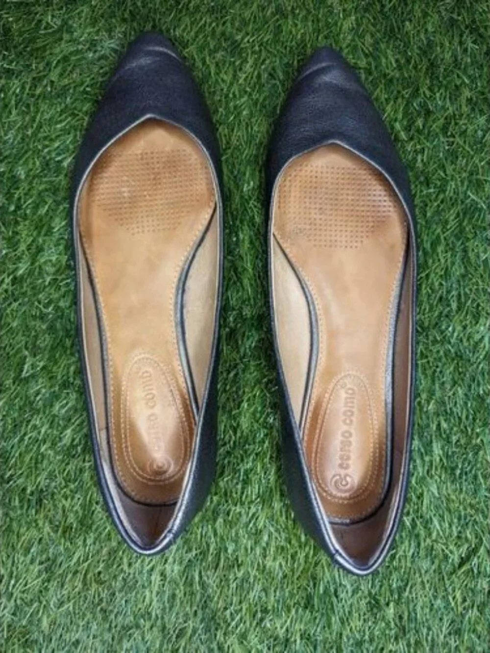 Corso Como Julia Metallic Bronze Leather Flats Loafers Women's Shoes Size 7